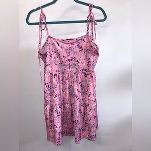 HEIMISH USA Pink Floral Tie-Strap Tank